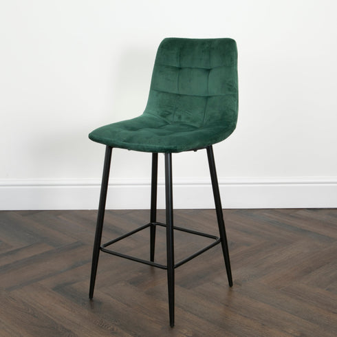 Native Home Lifestyle Squared Green Kitchen Bar Stools (Set Of 2)